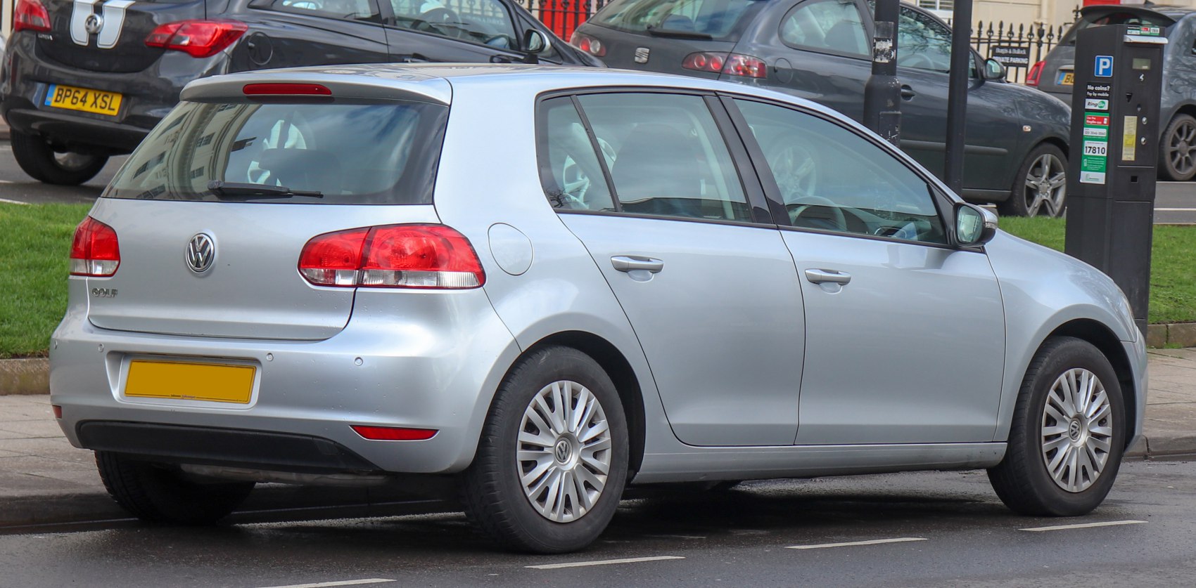 Rear and side view of a silver 5-door hatchback with alloy wheels and distinct taillights