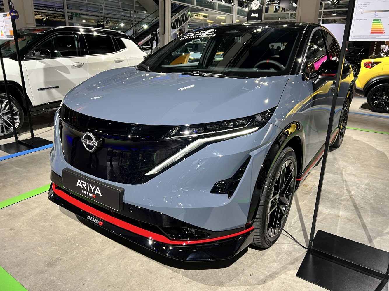 Front view with sleek LED headlights and sporty bumper trim
