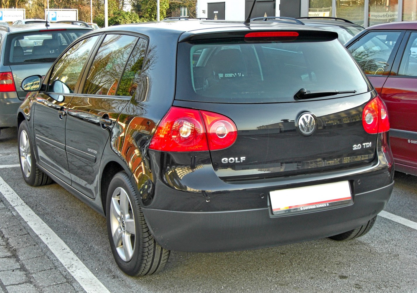 Rear view of hatchback with distinctive taillights and 5-door layout