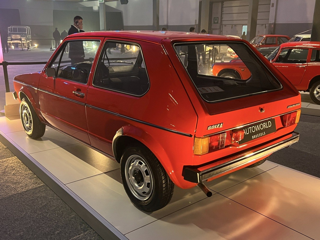 Angular rear design with compact 3-door hatchback silhouette and vintage tail lights.