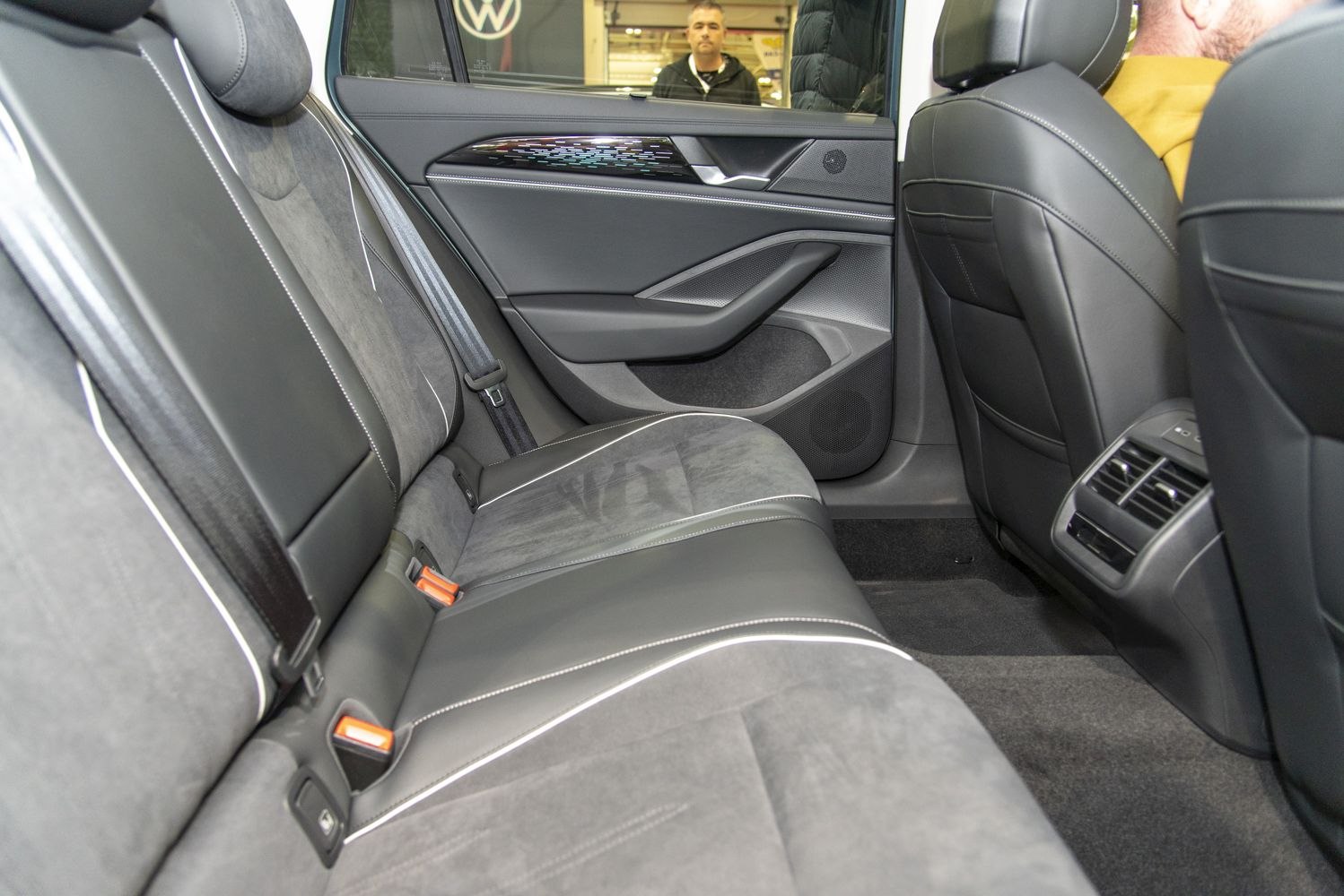 Luxury rear seating with premium upholstery and passenger comfort features.