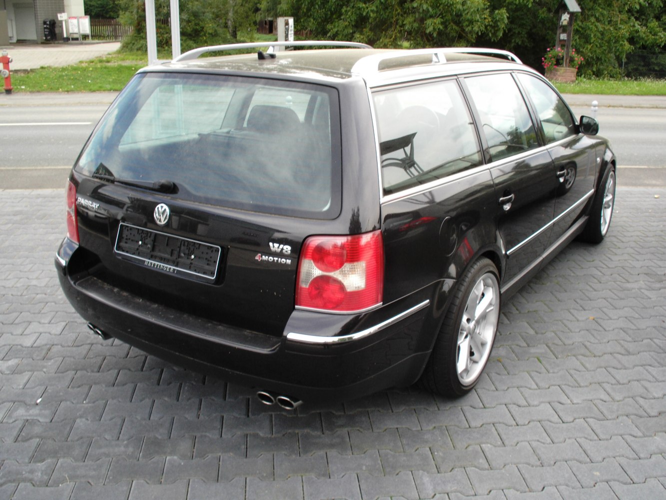 Rear view estate car with 4Motion and W8 badges
