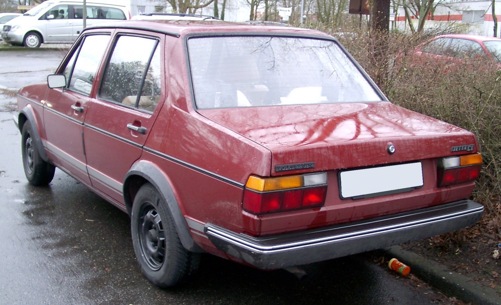 Rear view of a classic 1979 sedan with distinctive taillights and boxy design