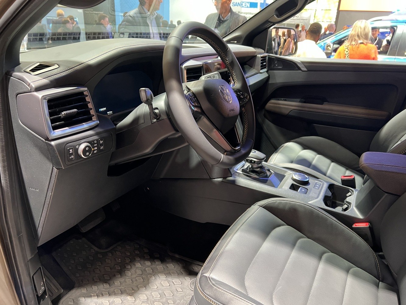 Modern interior with dashboard, steering wheel, and center console