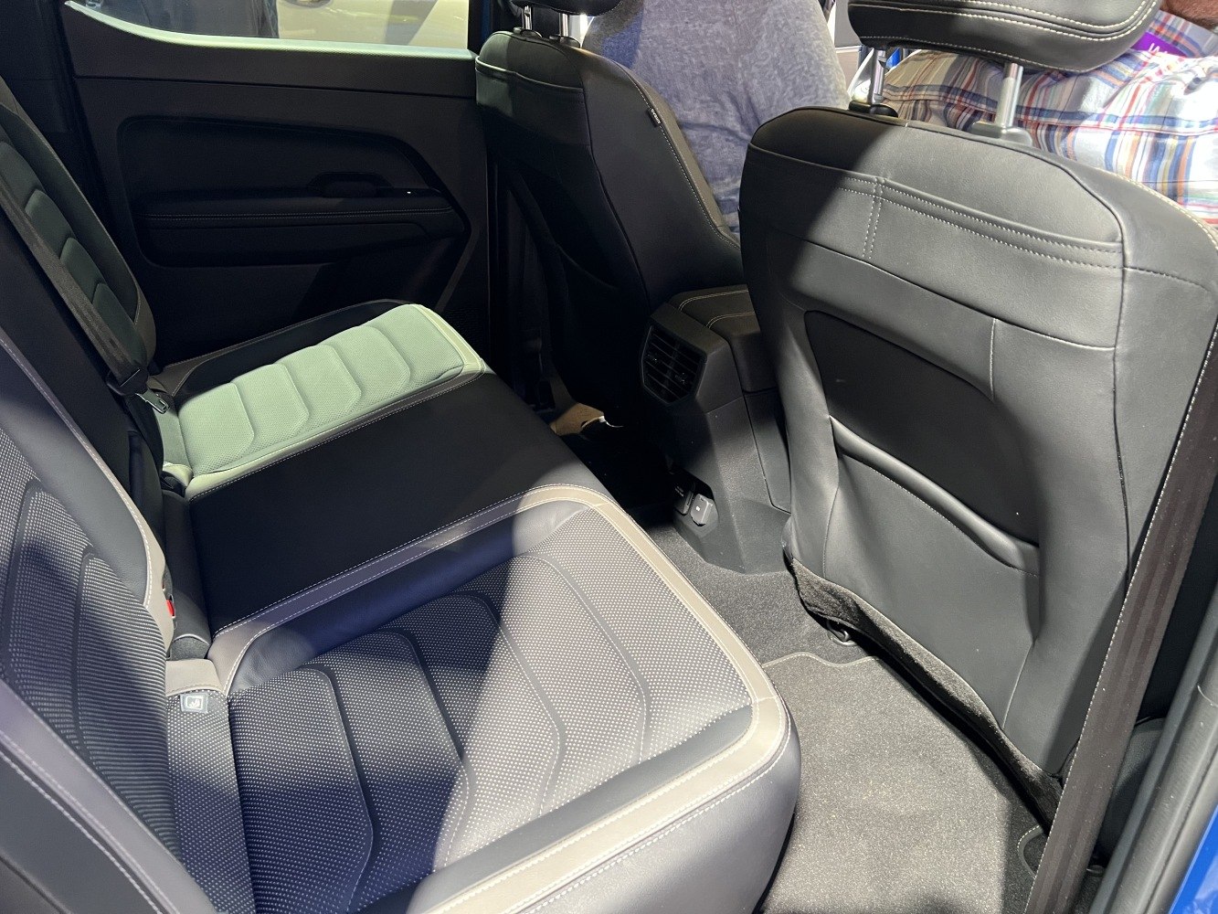 Rear seat interior with premium upholstery and rear air vents