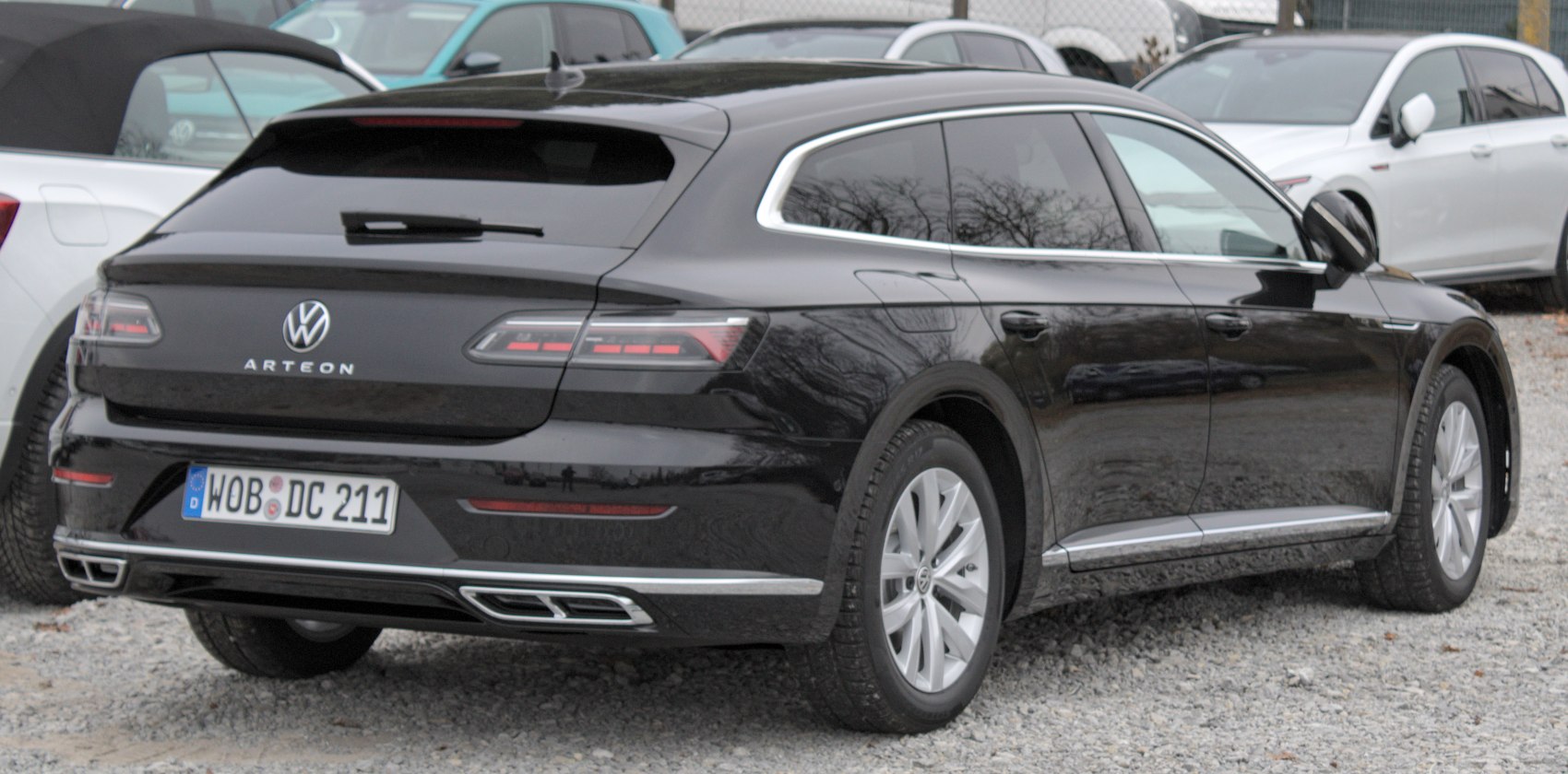Sleek rear design with distinctive LED tail lights and dual exhausts
