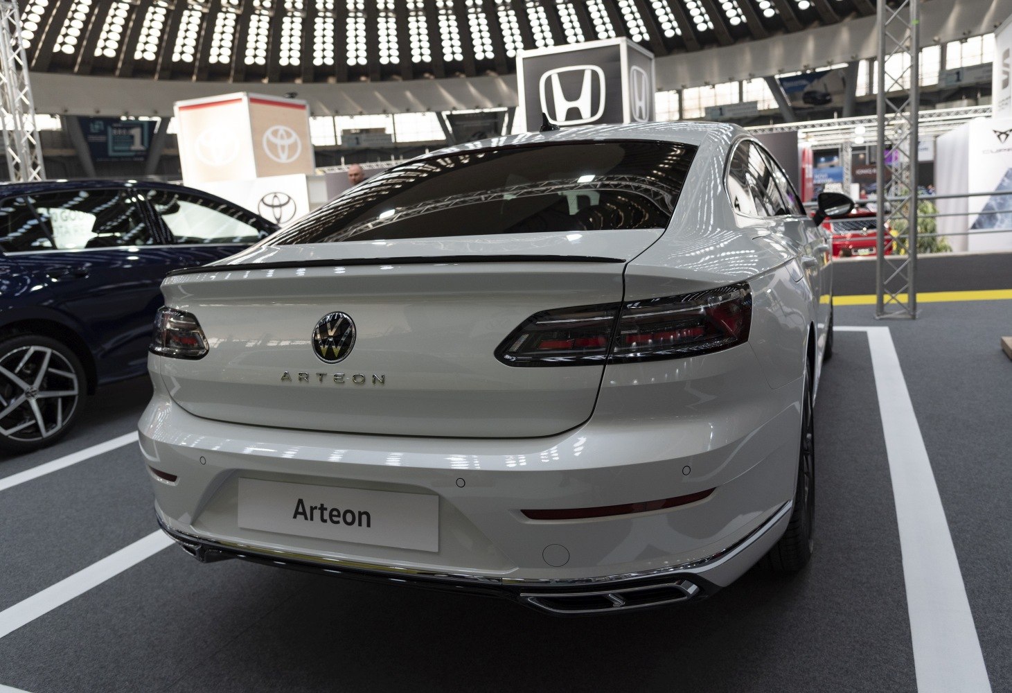 Sleek rear view with LED tail lights and dual exhaust outlets.