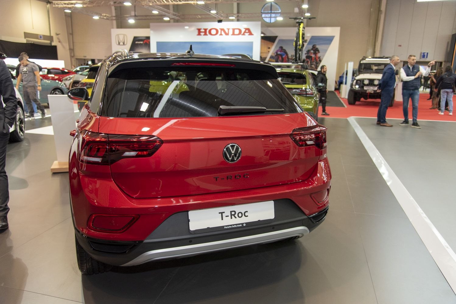Rear view of Volkswagen T-Roc facelift 2022 with modern taillights