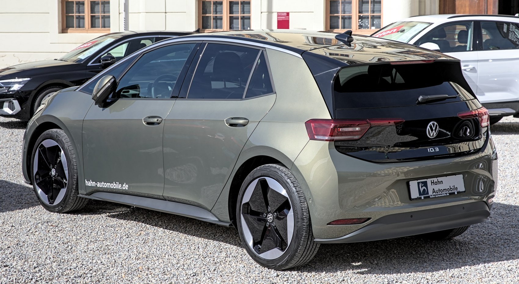Rear and side view of a hatchback with modern alloy wheels
