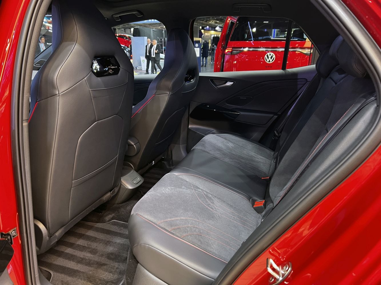 Rear seat interior with modern design and upholstery