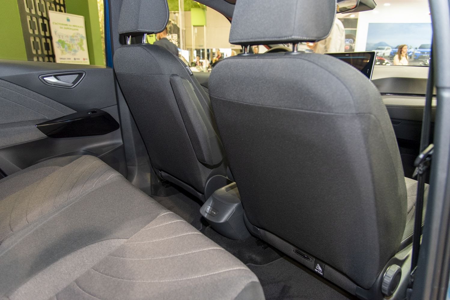 Rear seat interior and design of a modern electric hatchback