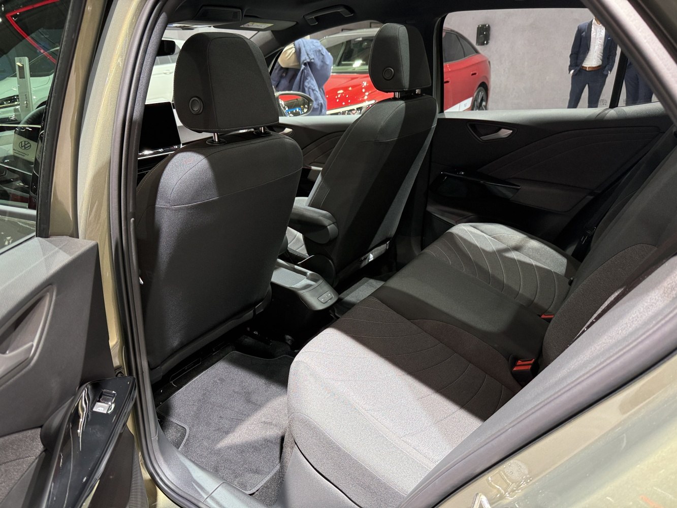 Rear interior seating with modern fabric seats and spacious legroom
