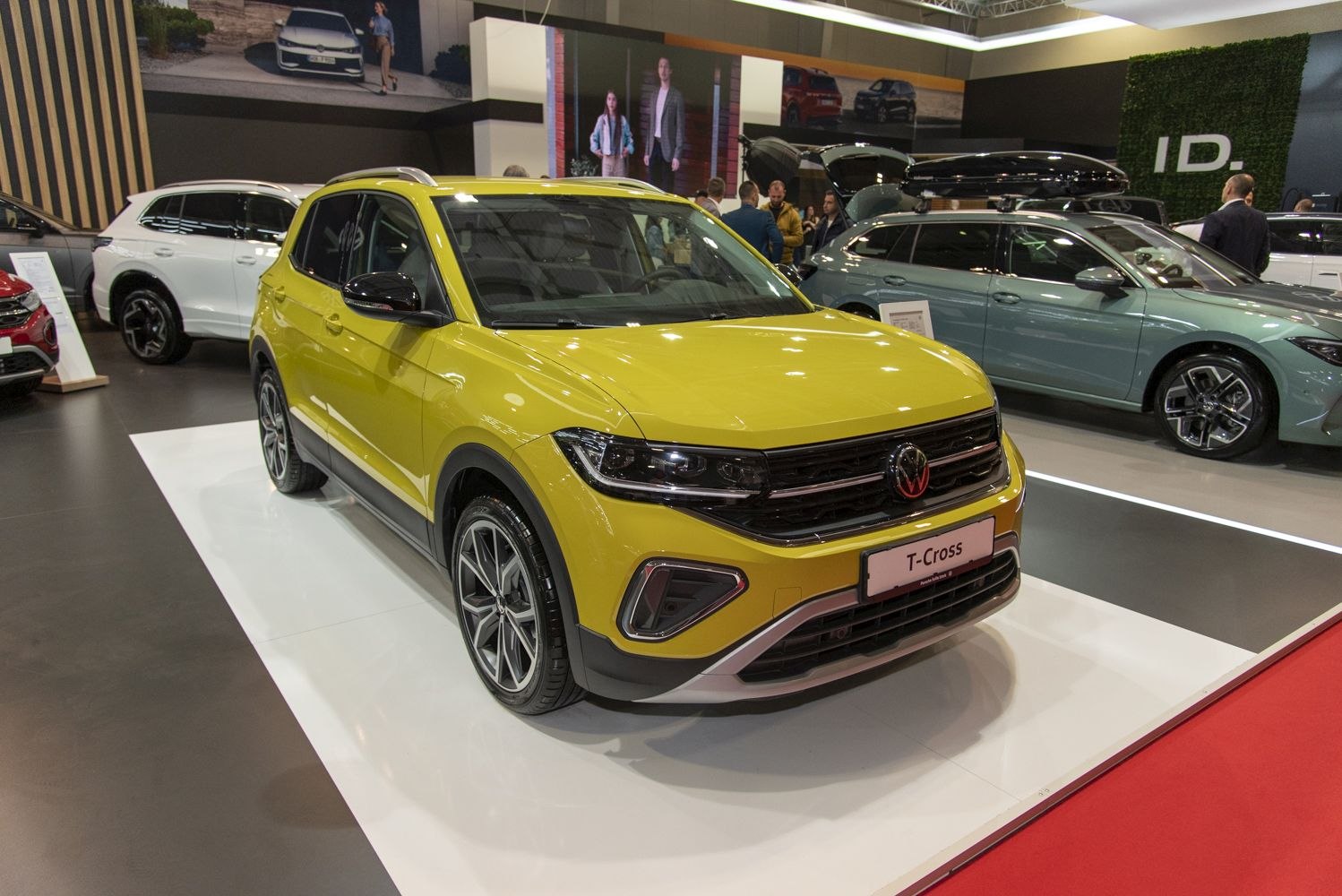 Yellow compact SUV front fascia with updated headlights and grille