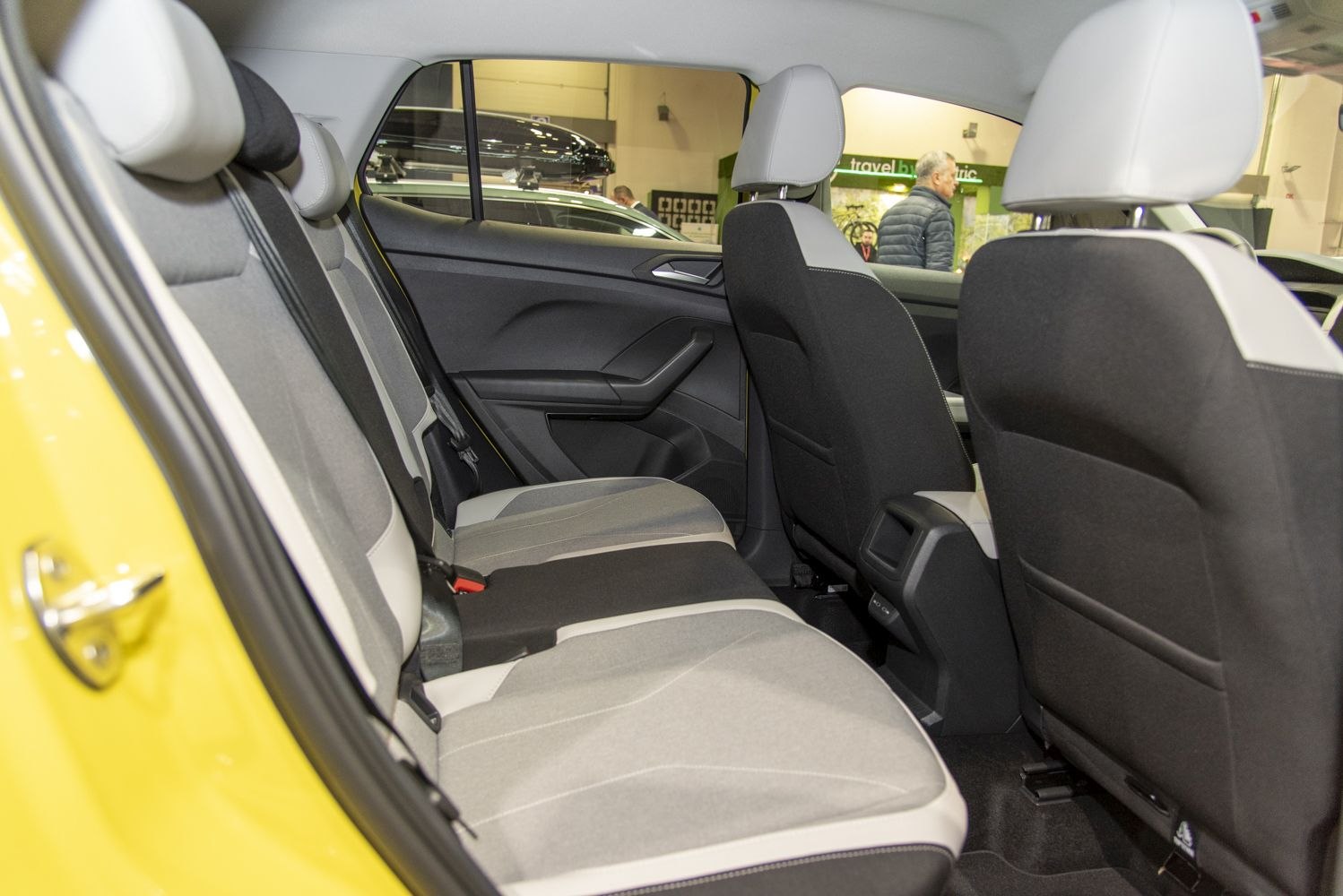 Rear seat interior with multi-tone fabric seats and spacious layout