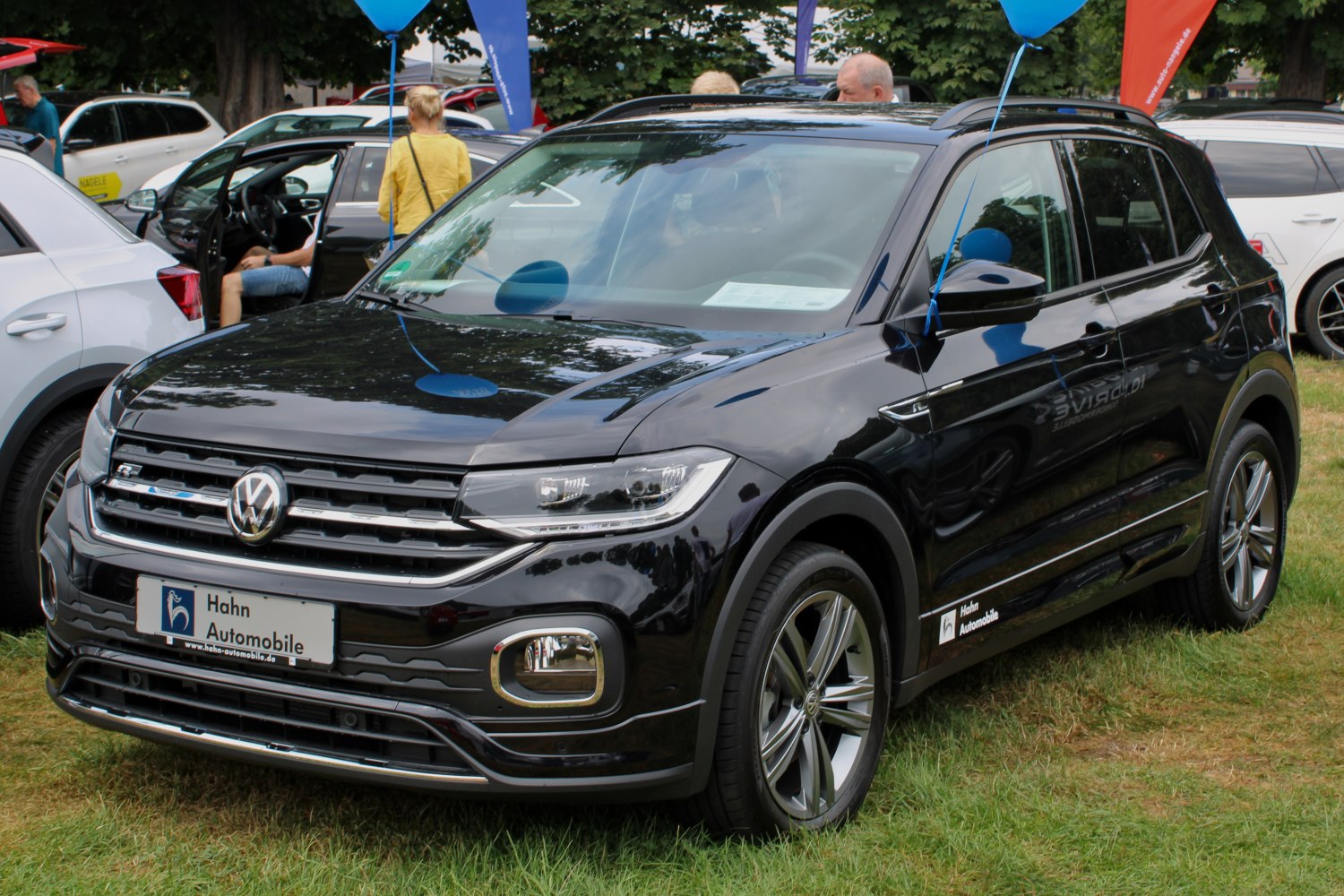 Front view of SUV with LED headlights and alloy wheels
