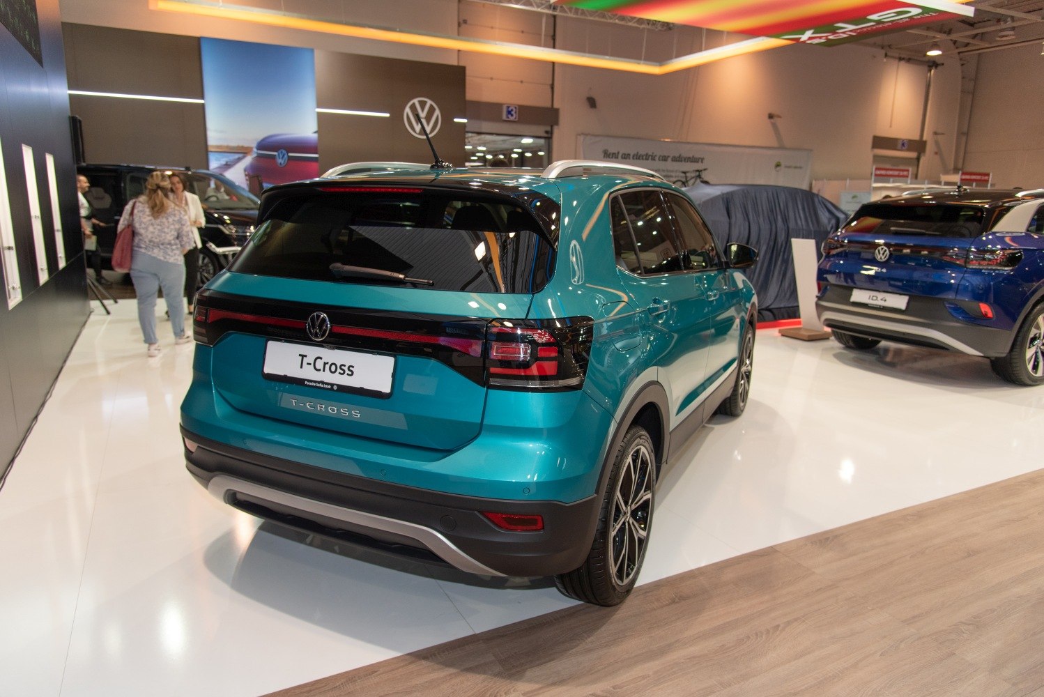 Rear view of compact SUV with LED tail lights and alloy wheels