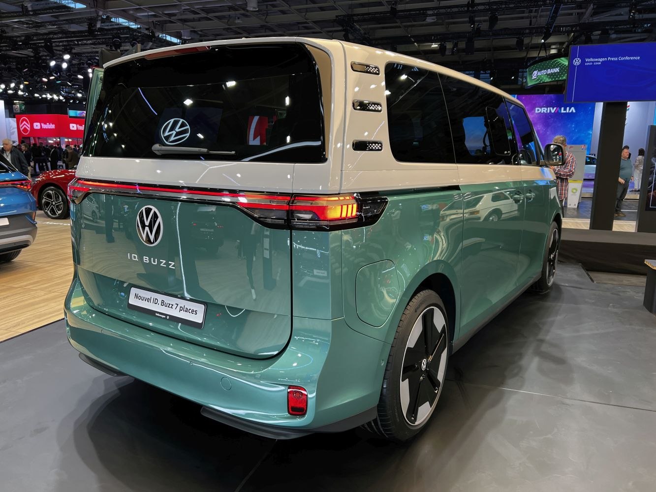 Rear view of electric van with two-tone paint and LED tail lights