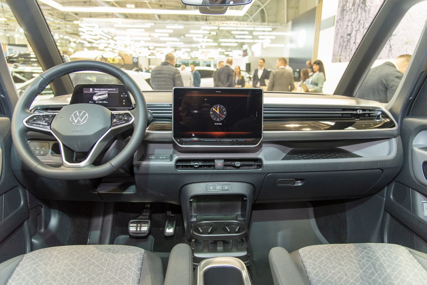 Modern digital dashboard and touchscreen display in vehicle interior