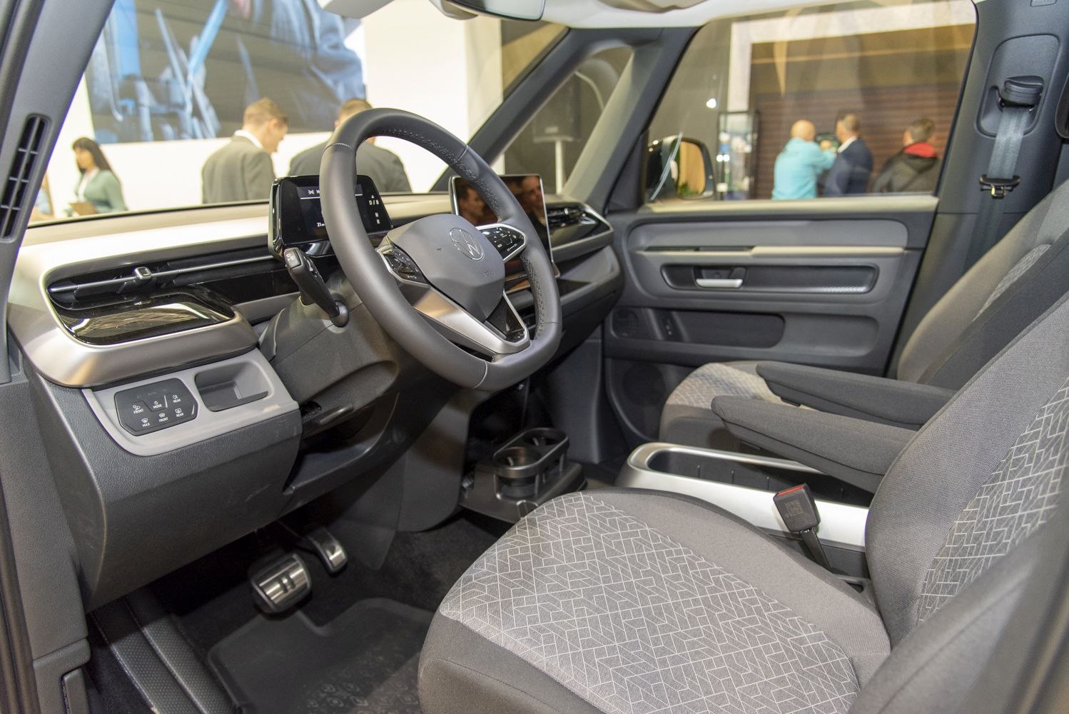 Modern steering wheel and dashboard interior in a 2024 vehicle