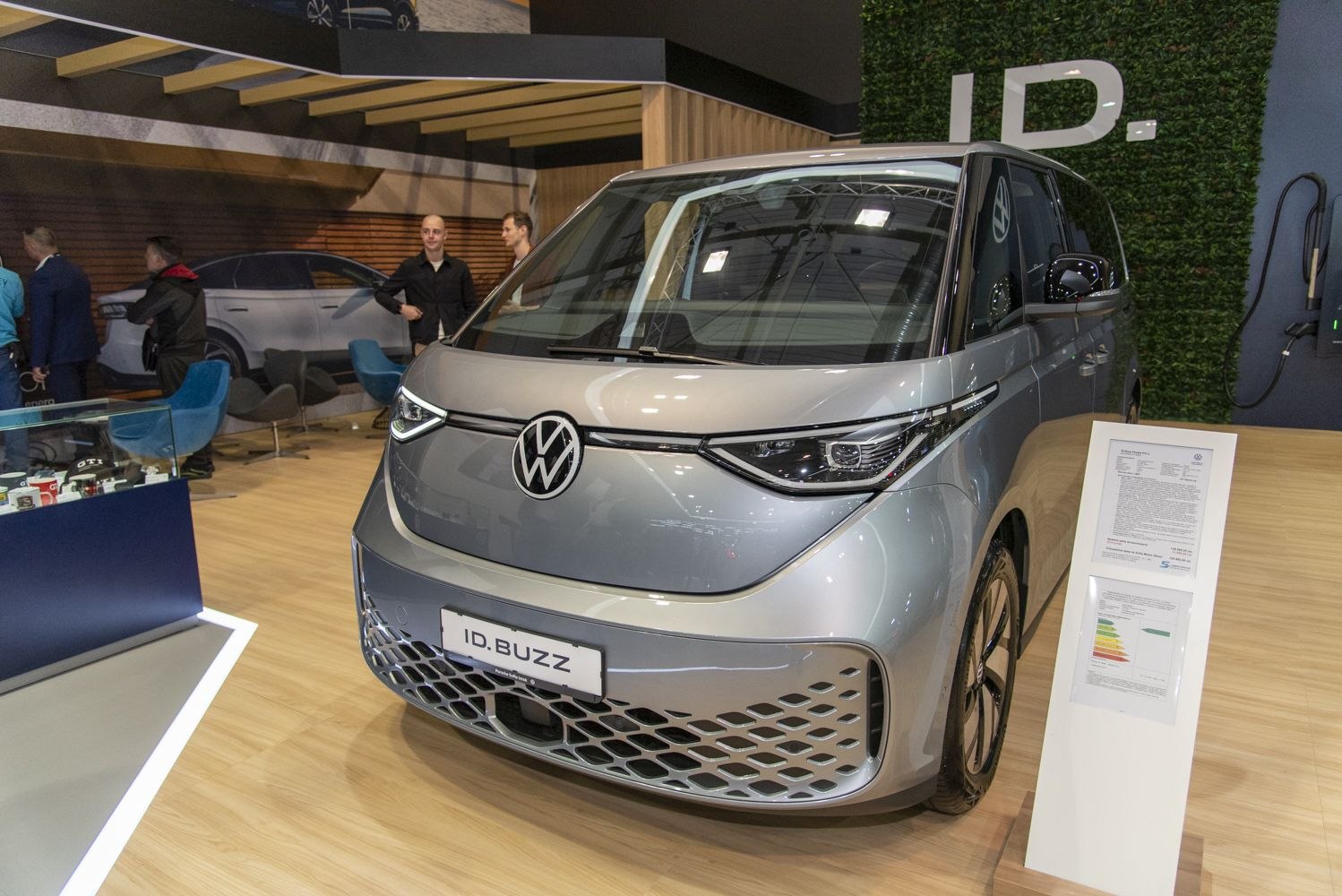 Front view of electric van with sleek LED headlights