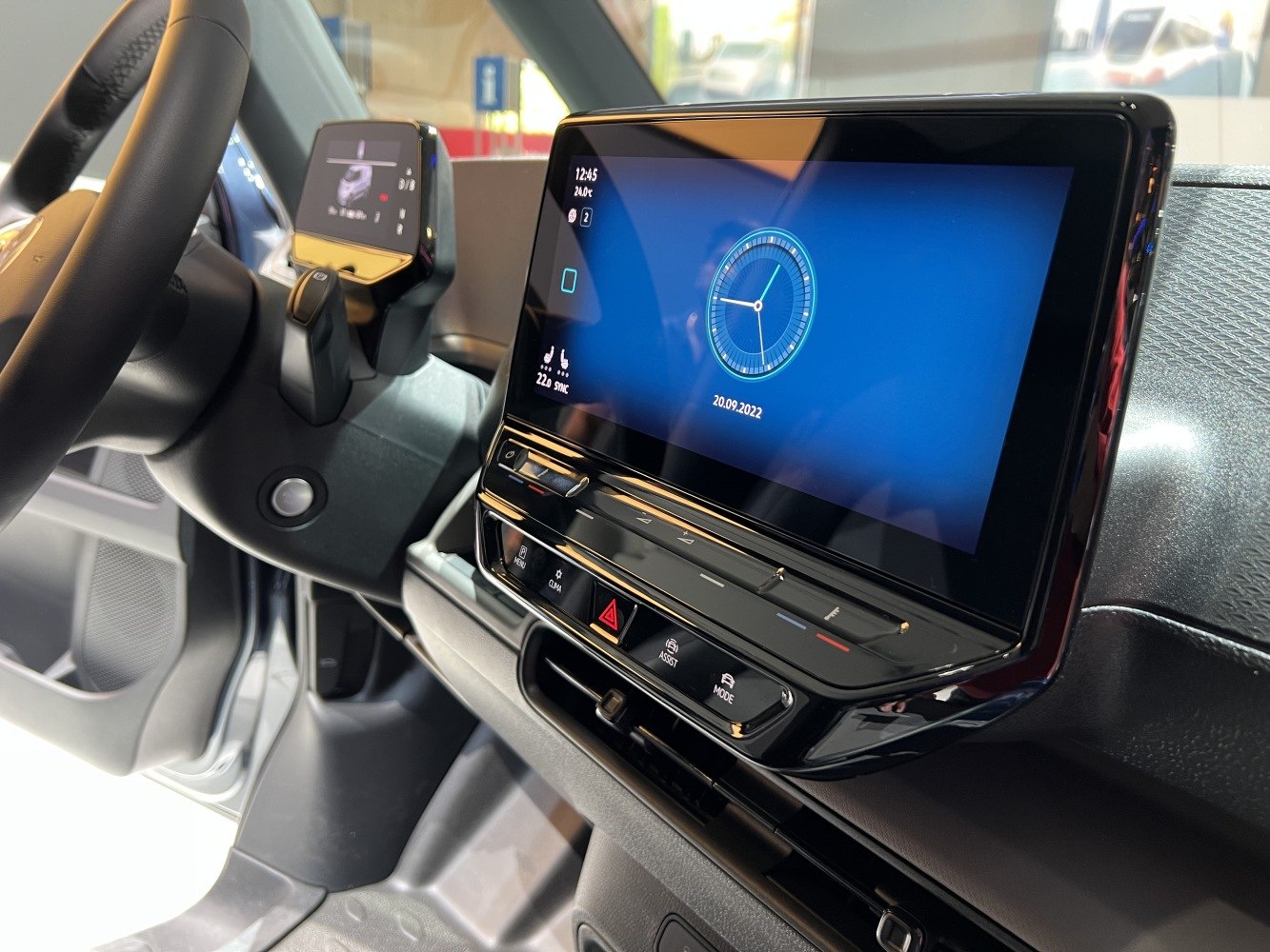 Digital dashboard and touchscreen display in modern vehicle interior