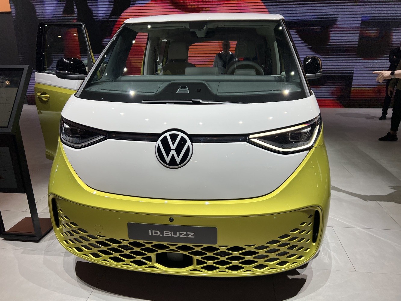 Front view with unique headlights and modern grille design