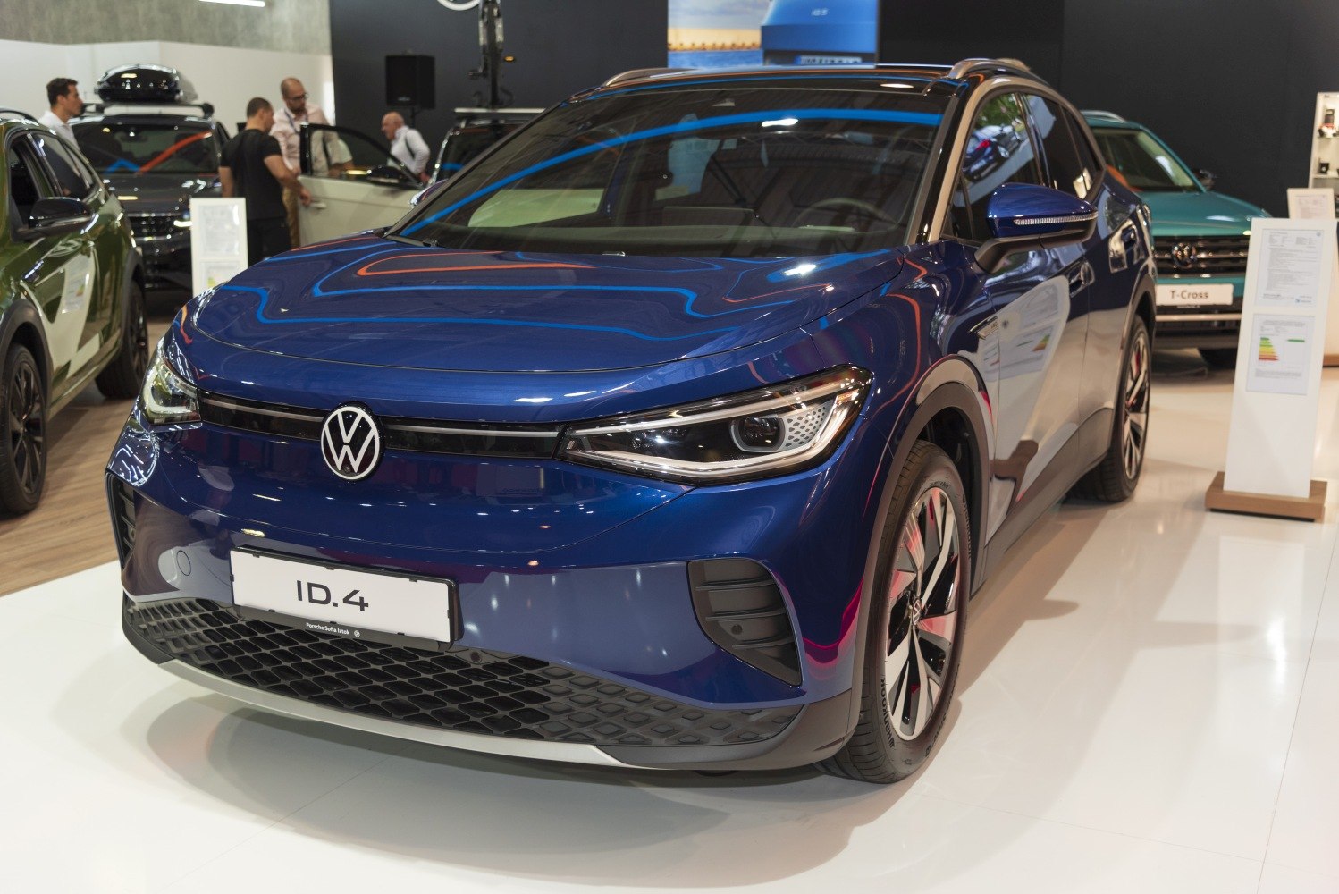 Sleek front view with LED headlights and aerodynamic design