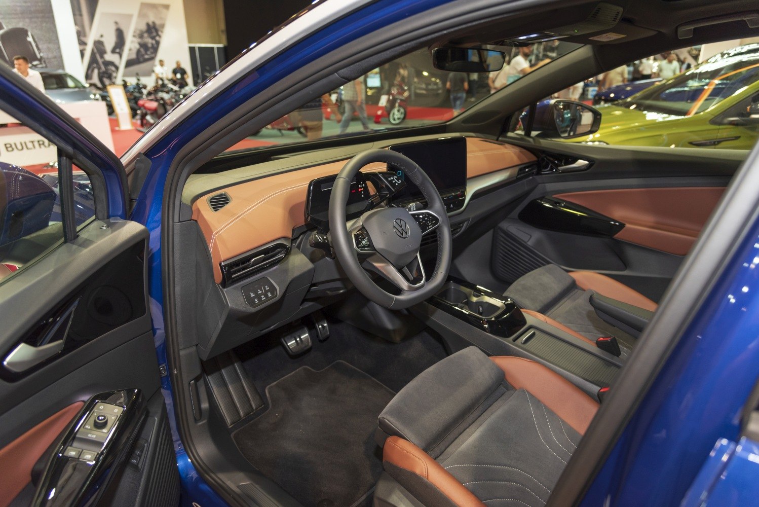 Digital dashboard and touchscreen infotainment with leather-accented modern interior