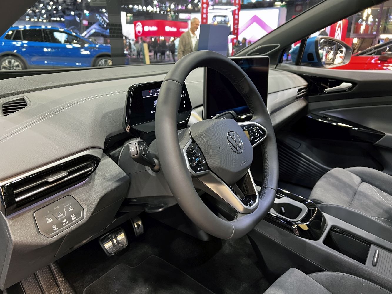 Modern interior with digital displays and multifunction steering wheel