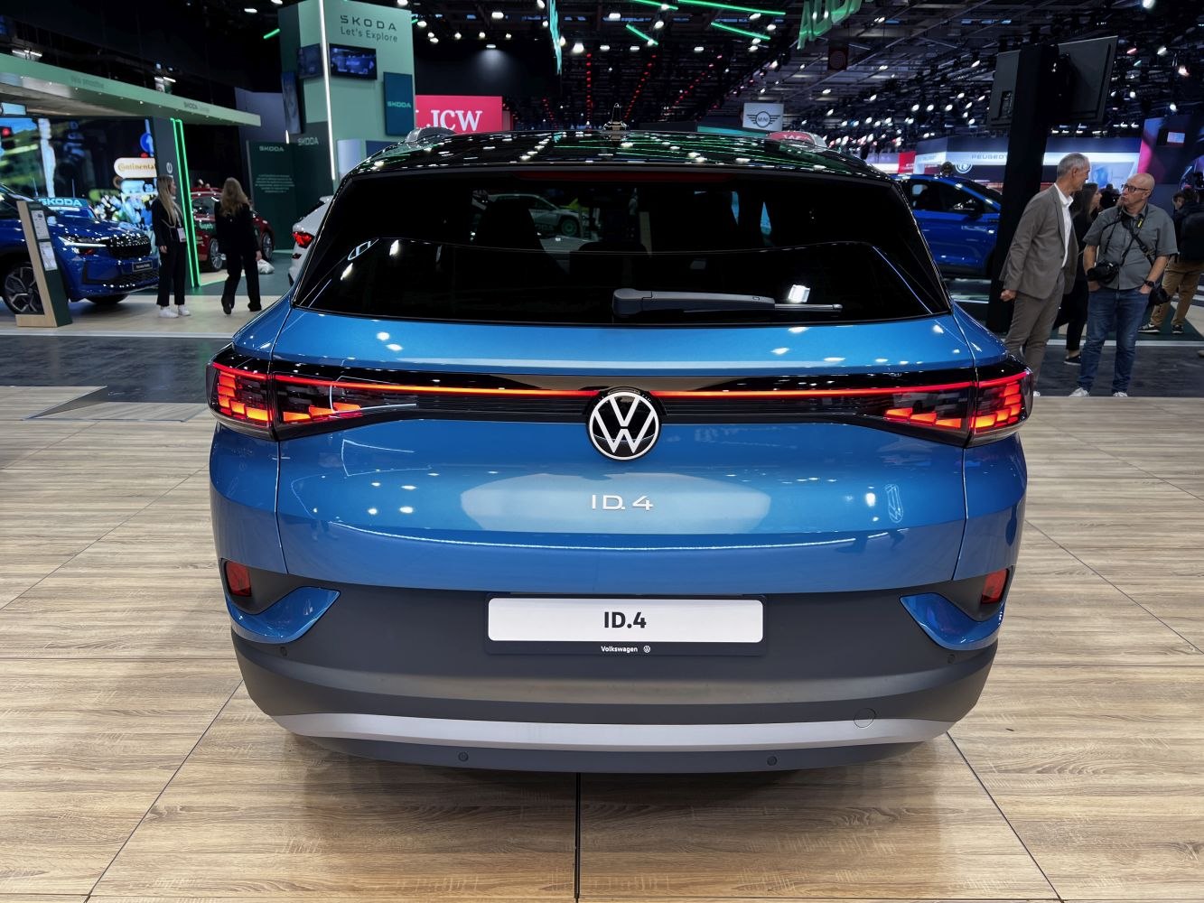 Rear view with LED continuous tail light strip and modern rear design