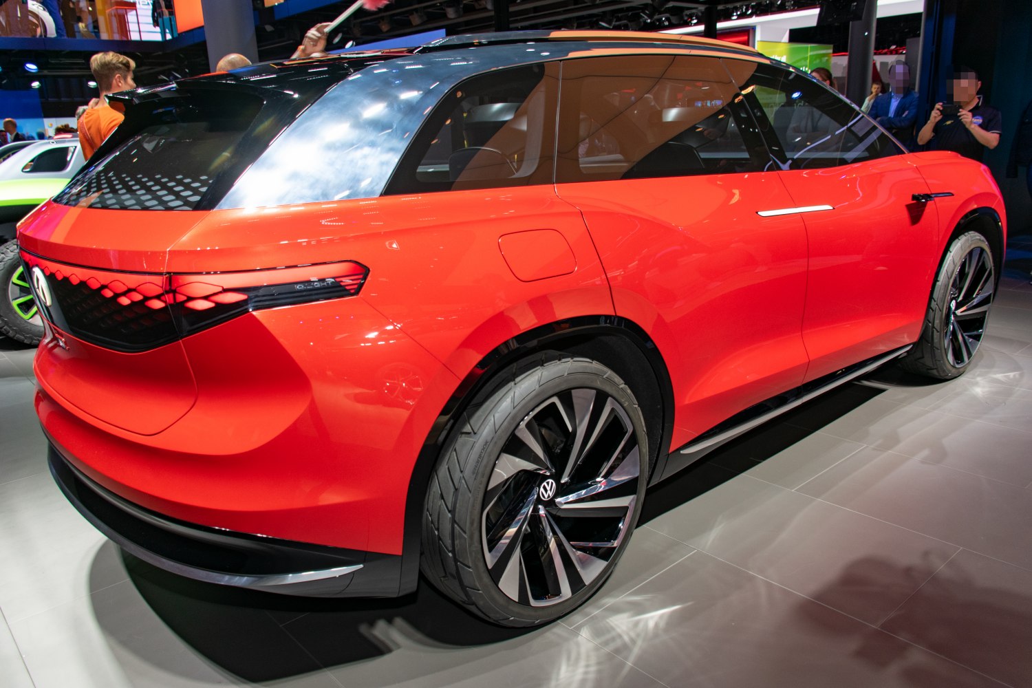 Rear profile with futuristic tail lights and large wheels