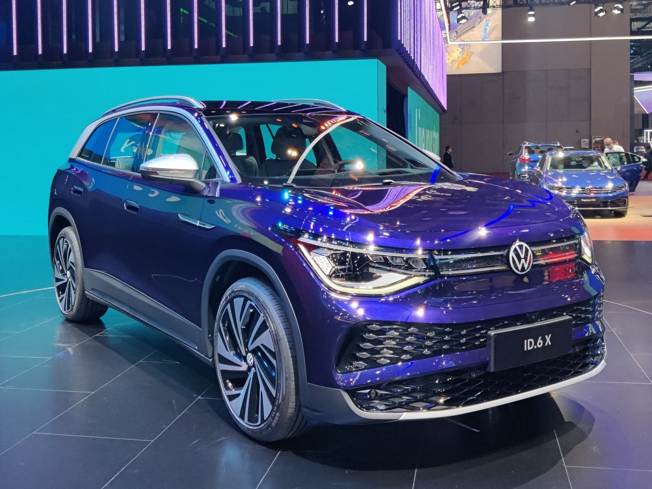 Front exterior and LED headlight design of a modern electric SUV