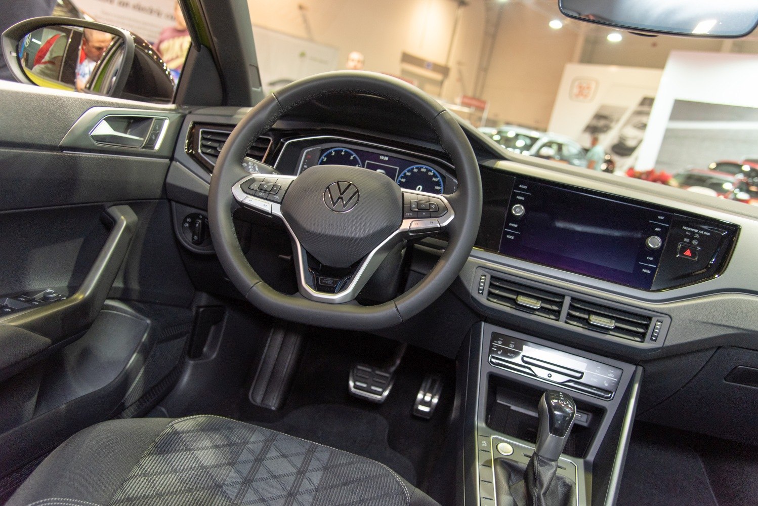 Multifunction steering wheel and digital dashboard interior view