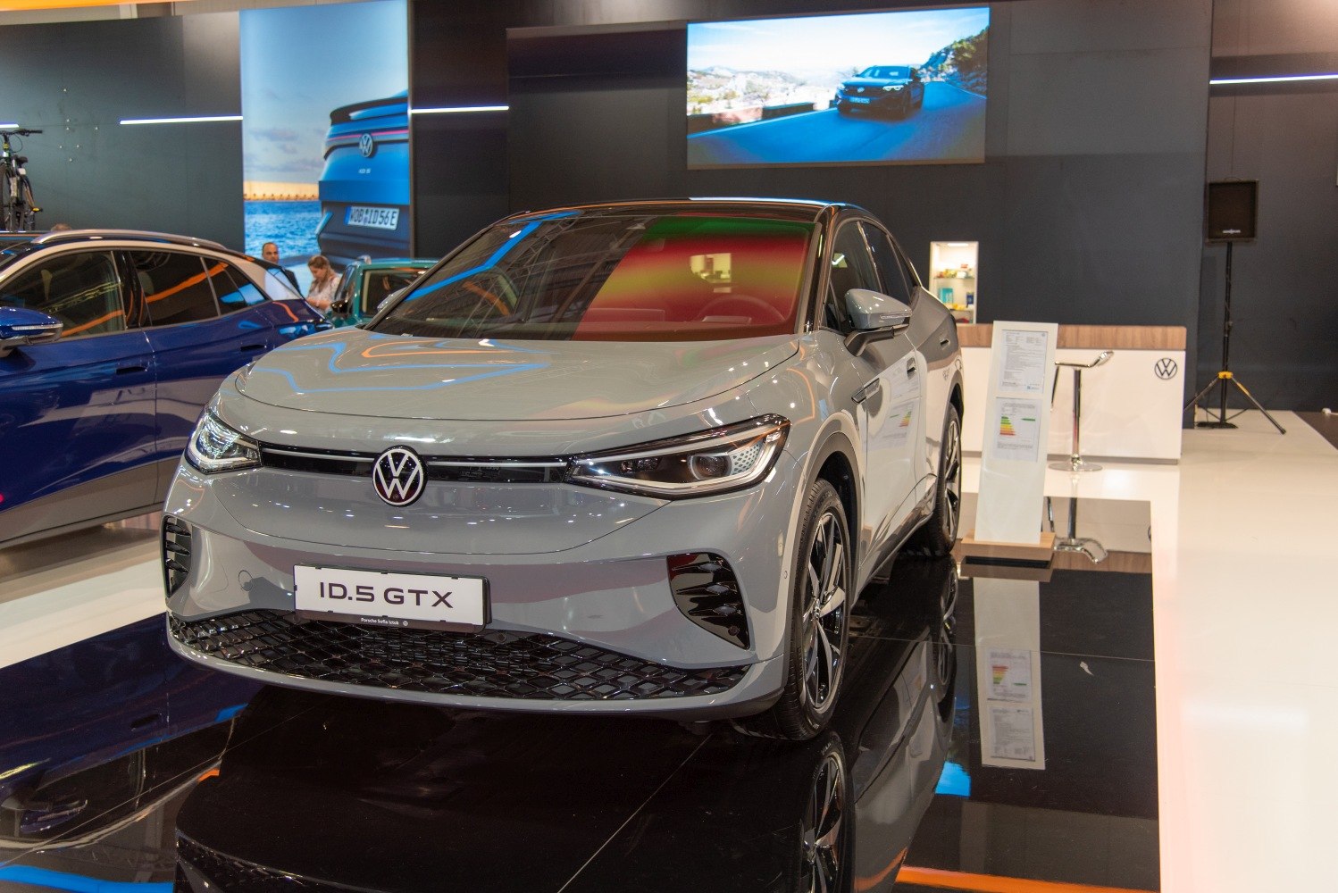 Front view with sleek LED headlights and aerodynamic design