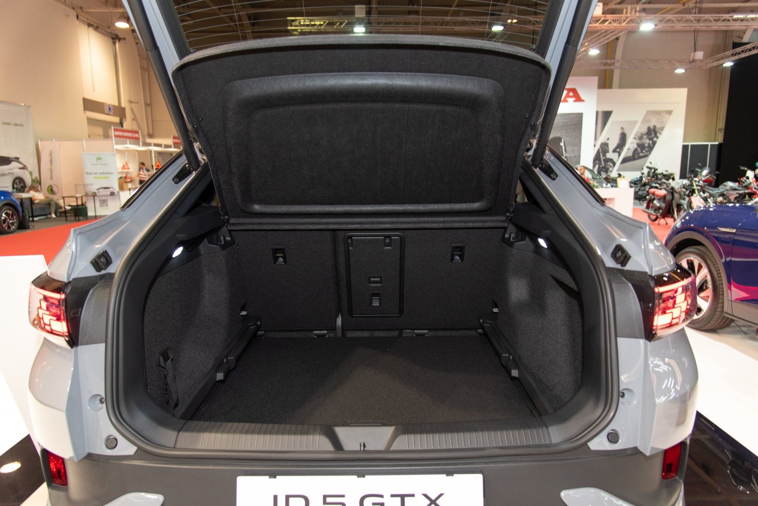 Open trunk with spacious, illuminated cargo area and hatchback design