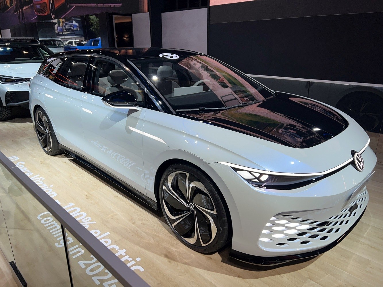 Sleek LED headlights and futuristic aerodynamic wheels