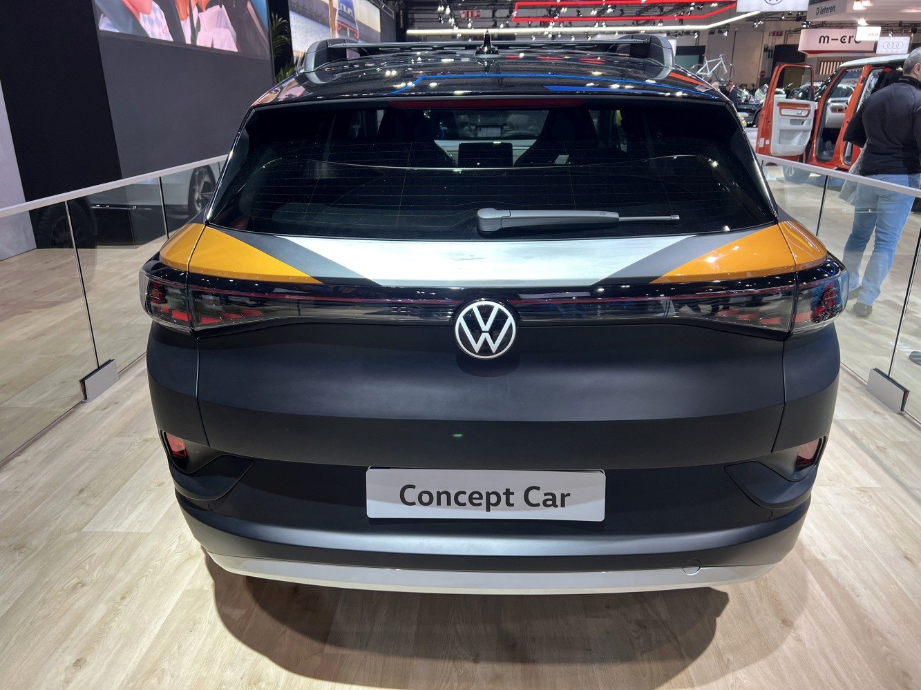 Rear view with integrated LED taillights and distinctive geometric paint accents