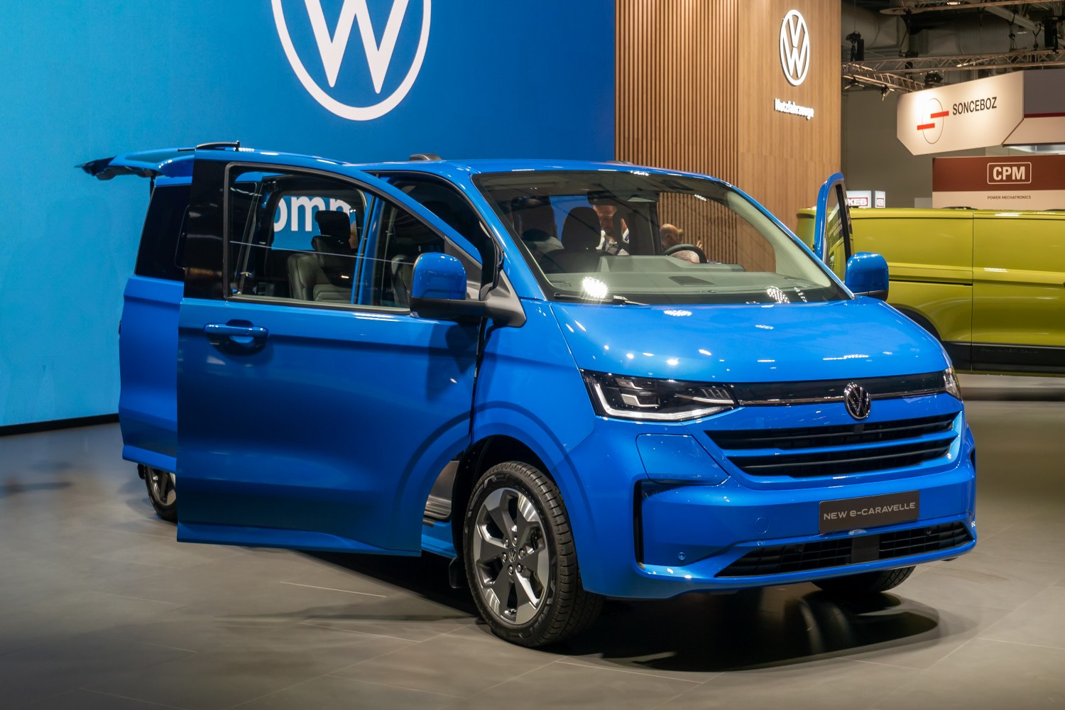 Electric van with LED headlights and sliding doors