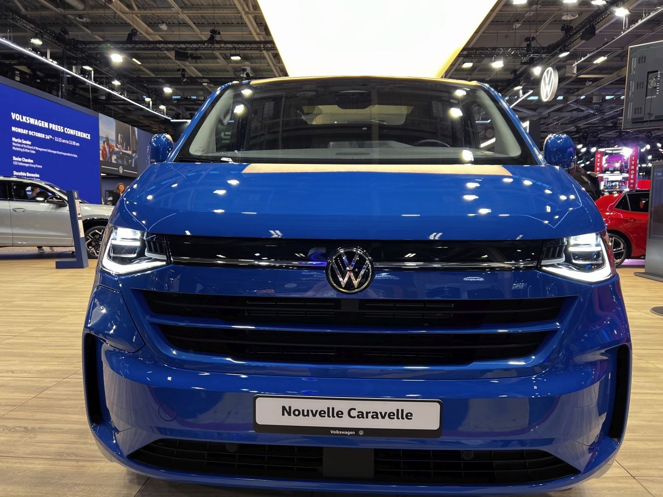 Front view with LED headlights and signature grille