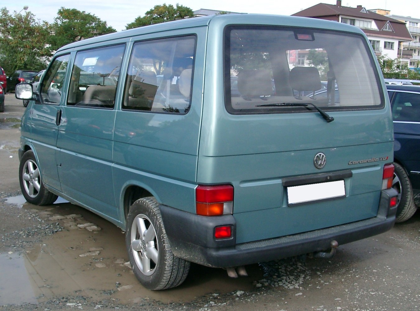 Rear view of a facelifted T4 van with distinct tail lights and rear window wiper