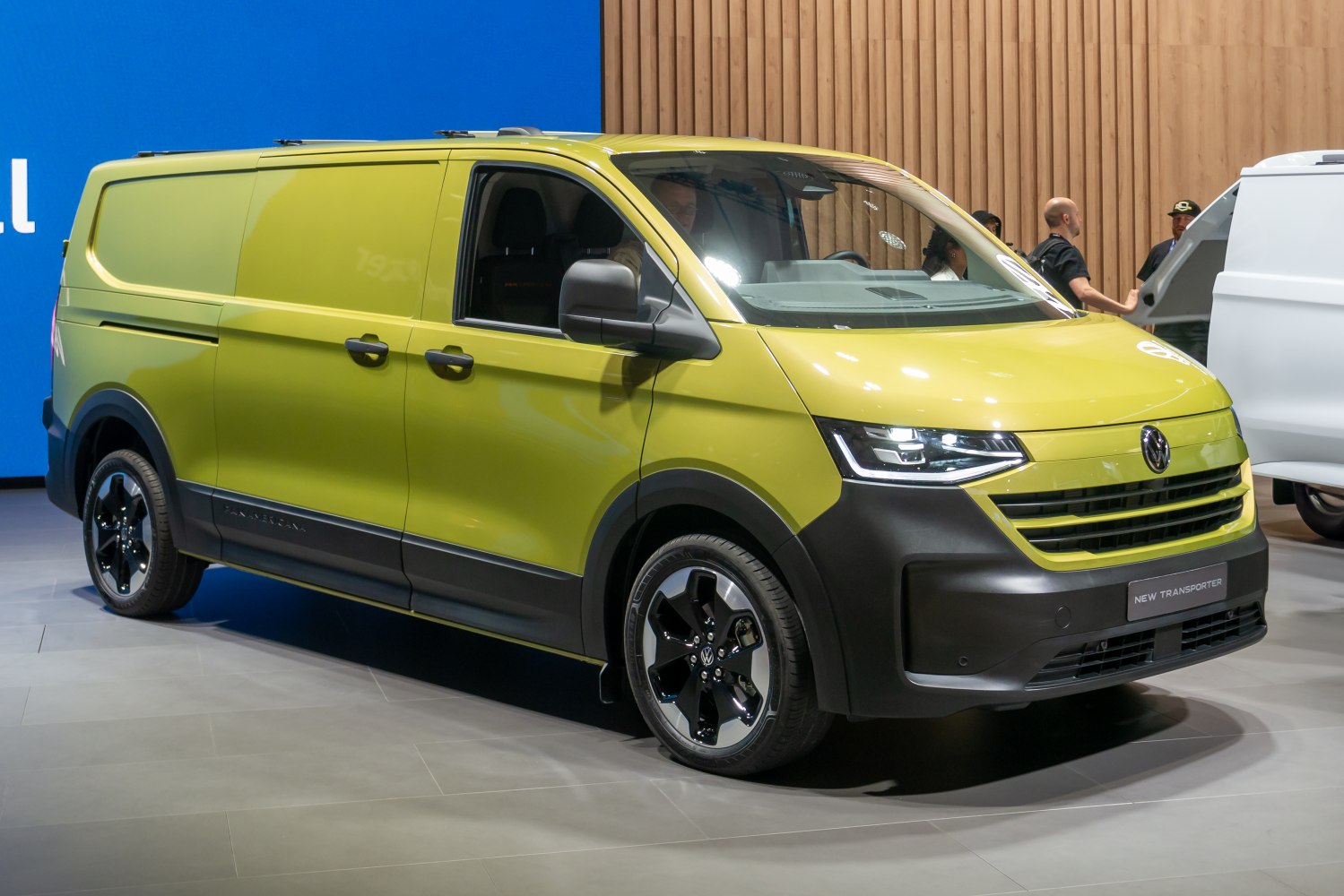 Modern panel van with LED headlights and black trim