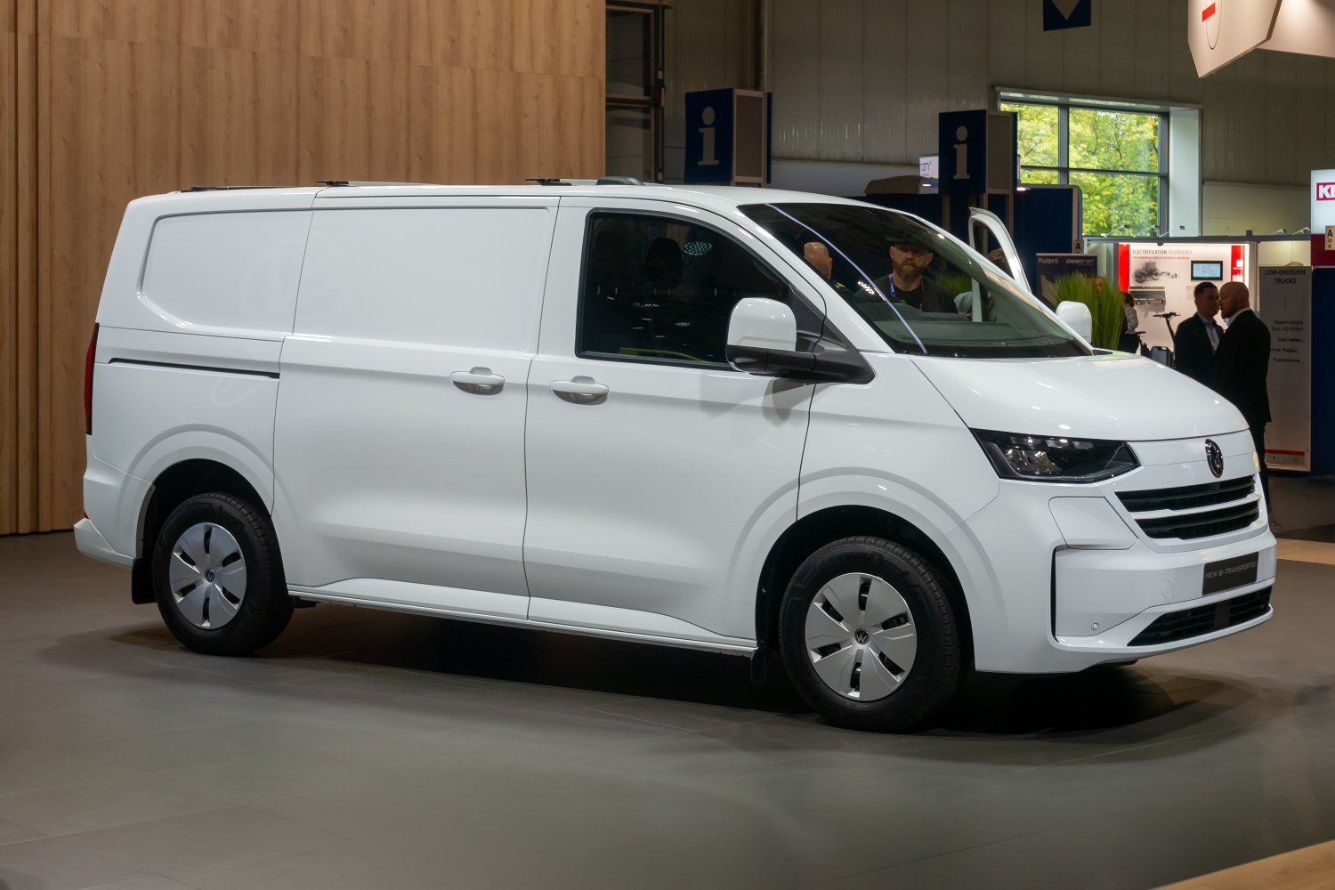 White panel van with modern front-side design and compact utility shape