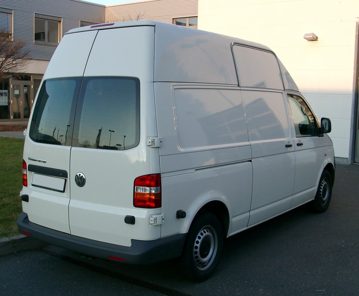 High roof panel van with rear split doors and smooth body panels