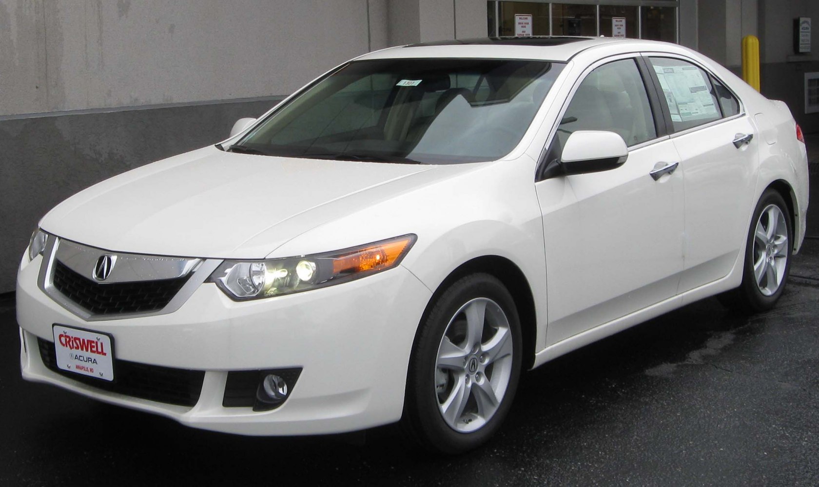 LED headlights and alloy wheels on a sporty mid-size sedan