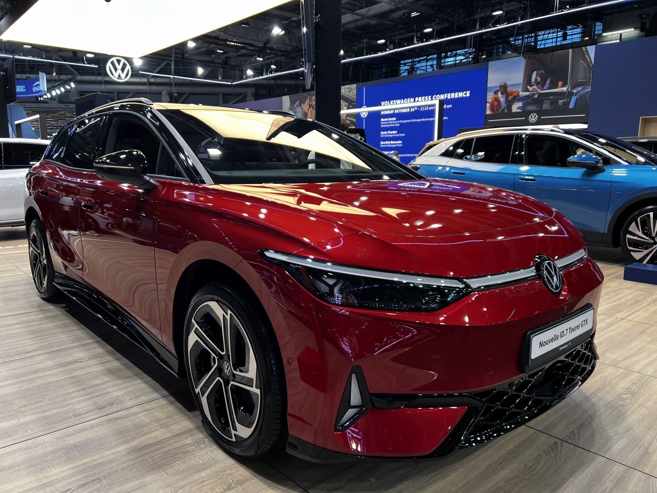 Electric SUV with sharp LED headlights and alloy wheels