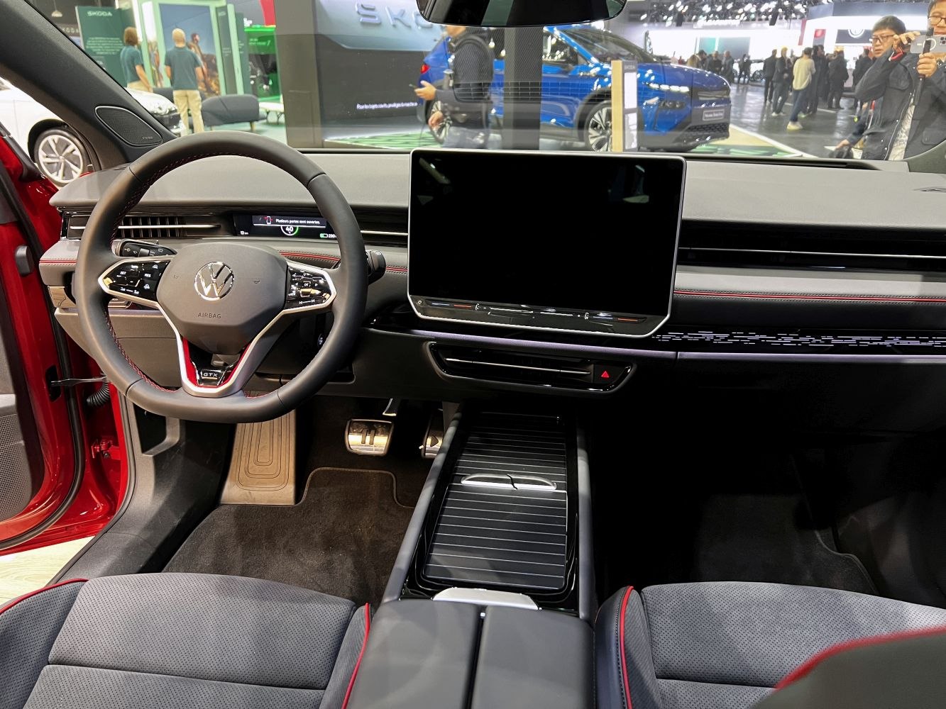 Digital dashboard and touchscreen infotainment in modern car interior