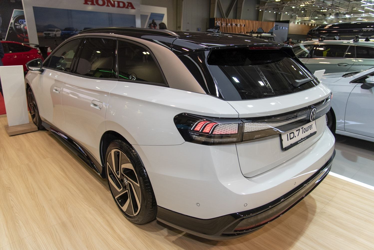 Rear and side view showing LED taillights and sleek aerodynamic styling