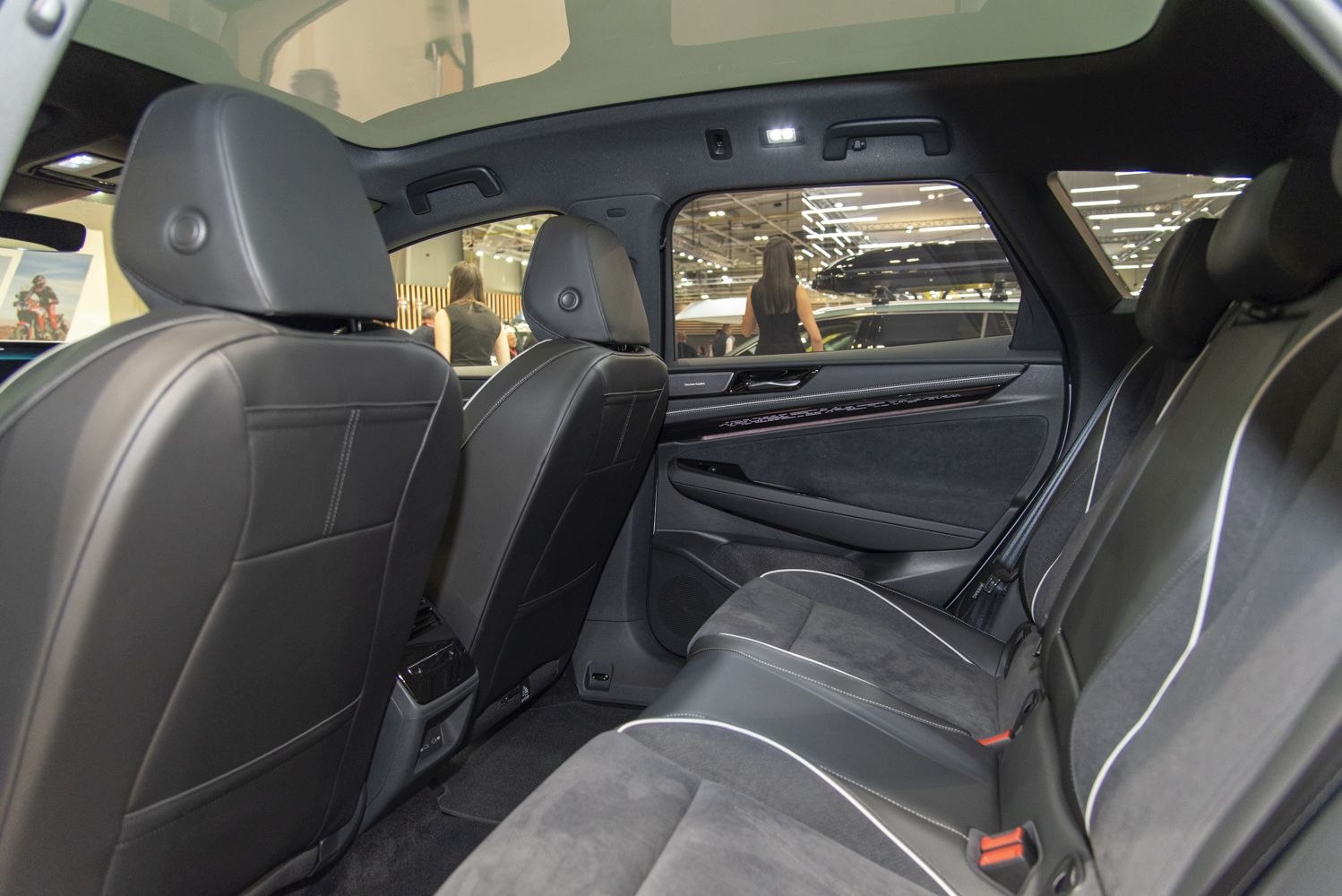 Spacious rear interior with premium leather and Alcantara seats