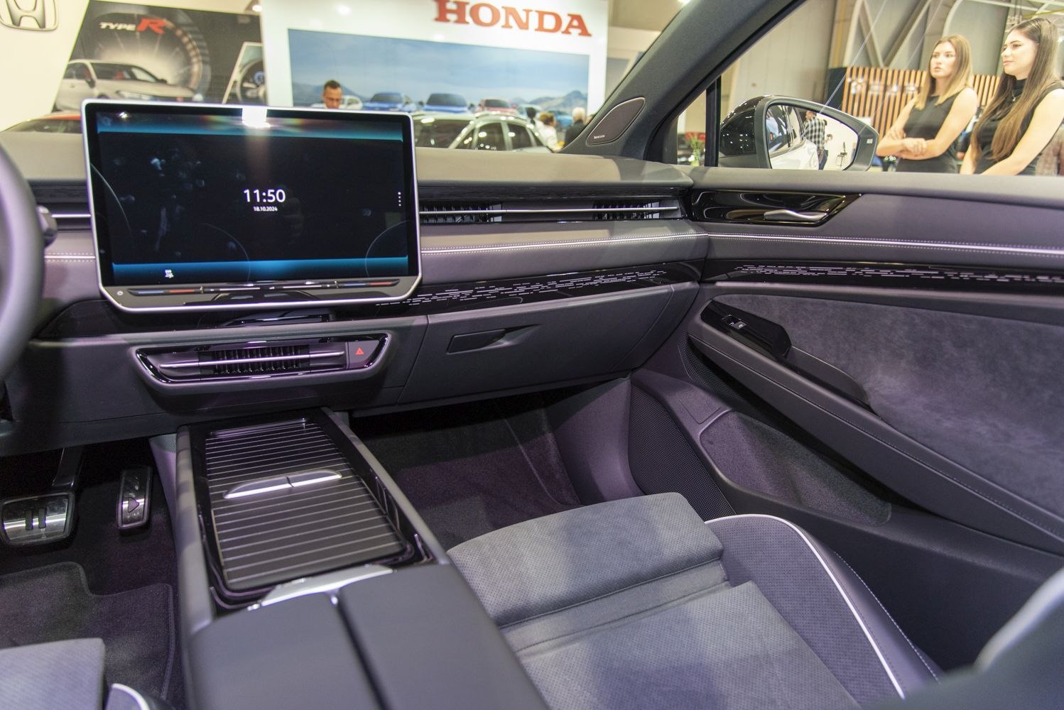 Modern interior with digital touchscreen and sleek design