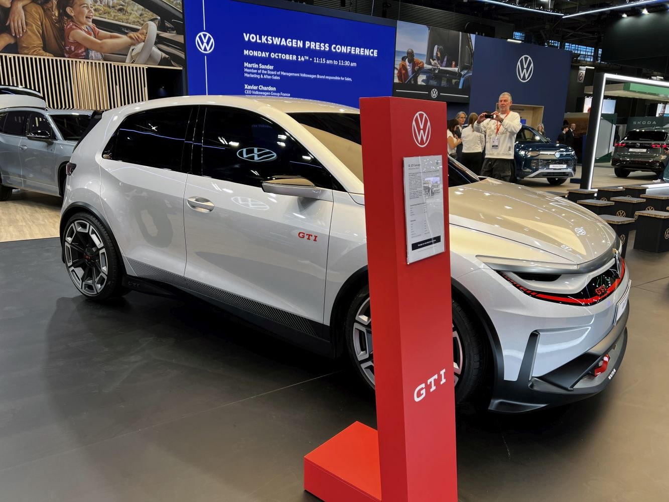 Modern hatchback with futuristic LED headlights and sporty wheels